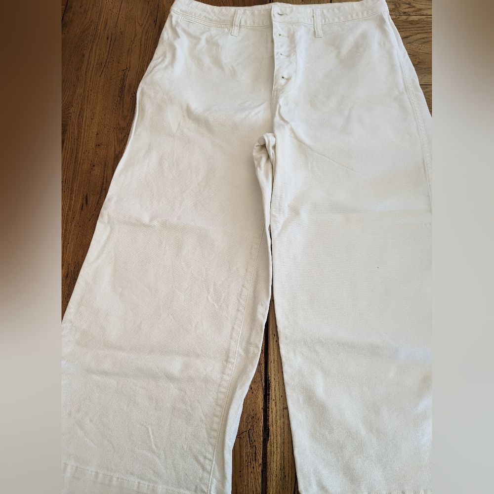 Madewell Wide Leg Jeans in Off-White/Cream